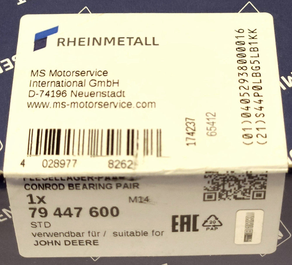 RHEINMETALL JOHN DEERE 79 447 600 STD CONROD Bearing Pair for Connecting Rod 60