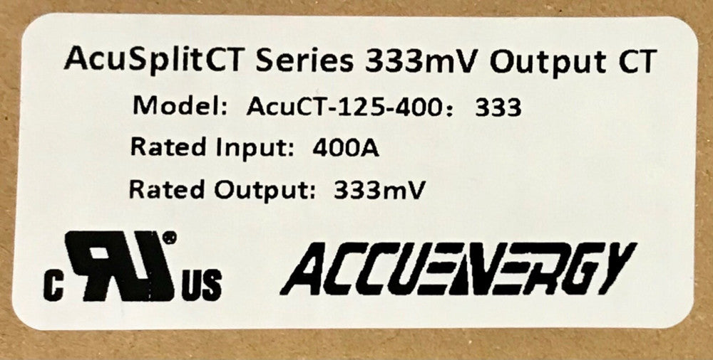ACCUENERGY ACUSPLIT CT Series 33 mV ACUCT 125 400 333 400AMP Current Transformer