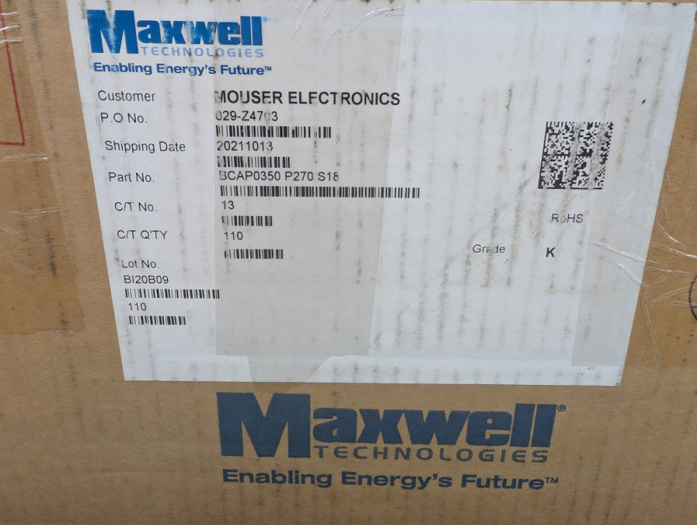 New, Maxwell Tech, BCAP0350 P270 S18, CAP 350F 2.7V SNAP-IN, Lot of 2