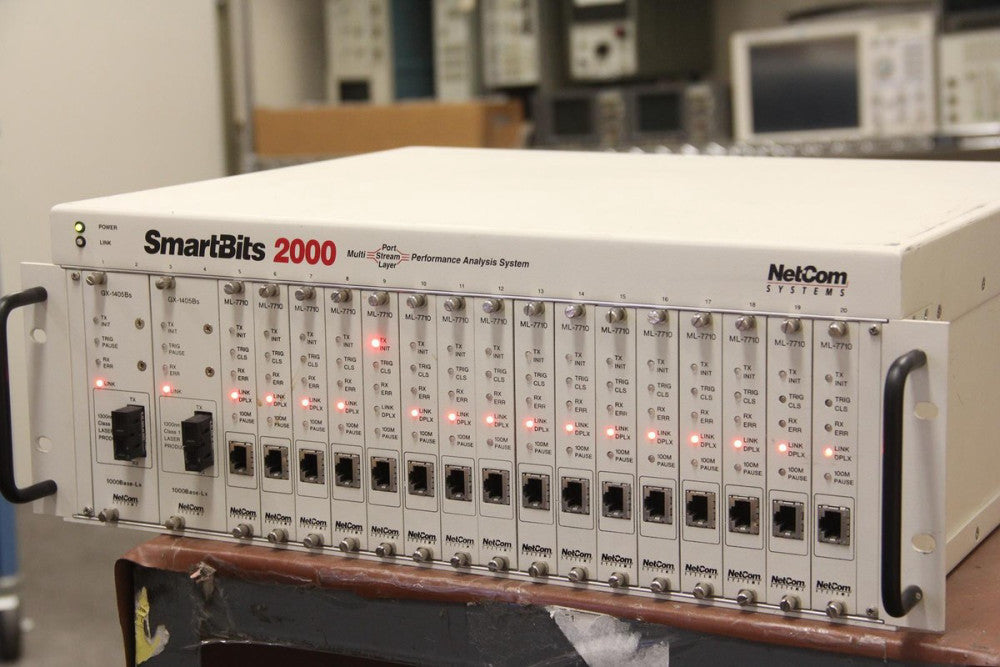 Spirent Netcom SMARTBITS SMB-2000 Mainframe with GX-1405BS (2) ML-7710 (16)