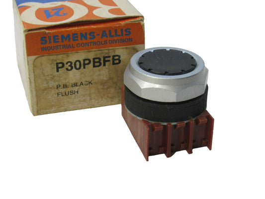 (NEW) SIEMENS-ALLIS P30PBFB Flush Black Push Button