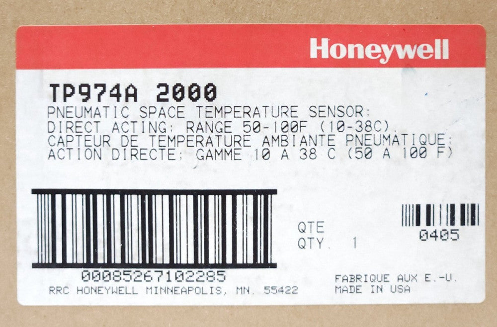 HONEYWELL TP974A 2000 Pneumatic Space Temperature Sensor 50-100 F 10-38 C