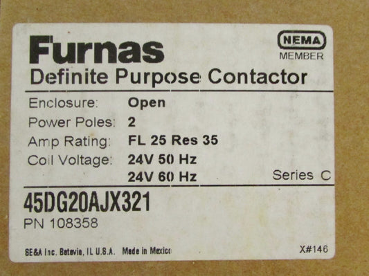  SIEMENS FURNAS 45DG20AJX321 Definite Purpose 2 Pole 24 V Contactor