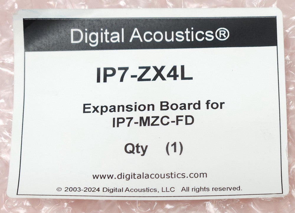 SEALED DIGITAL ACOUSTICS IP7 ZX4L Expansion Board for IP7 MZC FD 4 X ZONE