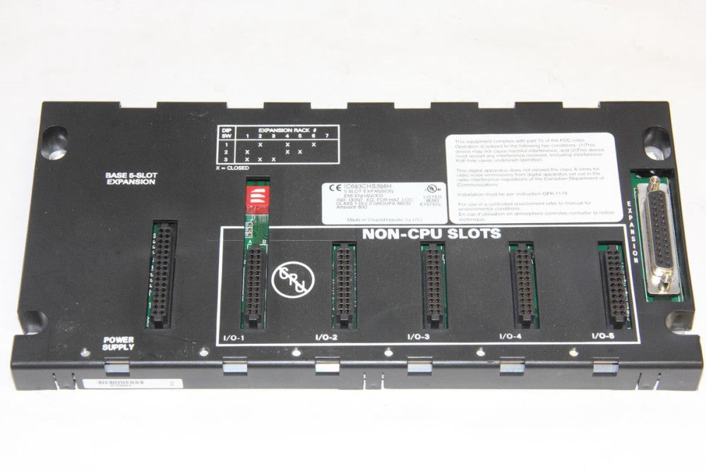 GE FANUC IC693CHS398H EMI Enhanced 5-Slot Controller Base