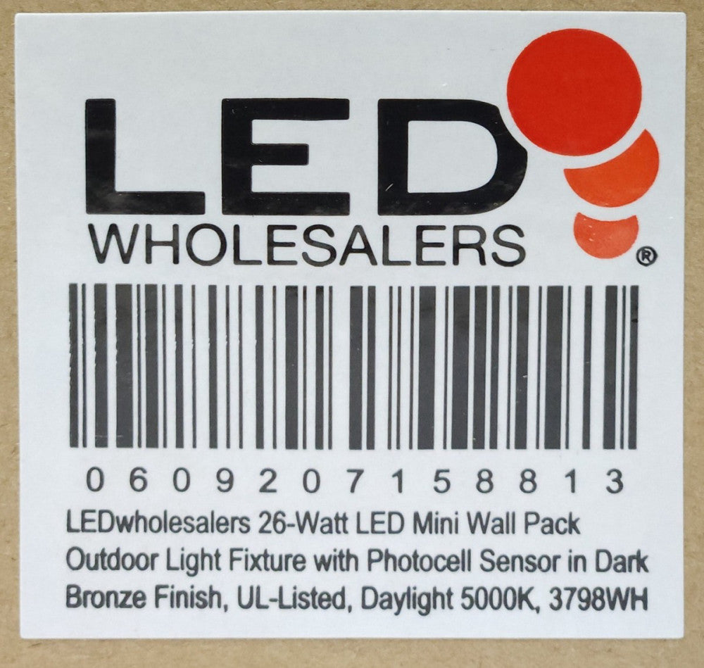 LED WHOLESALERS TS WPK04 26W L XXX 100-277 VAC Input 5000K 26 WATT LED MINI WALL