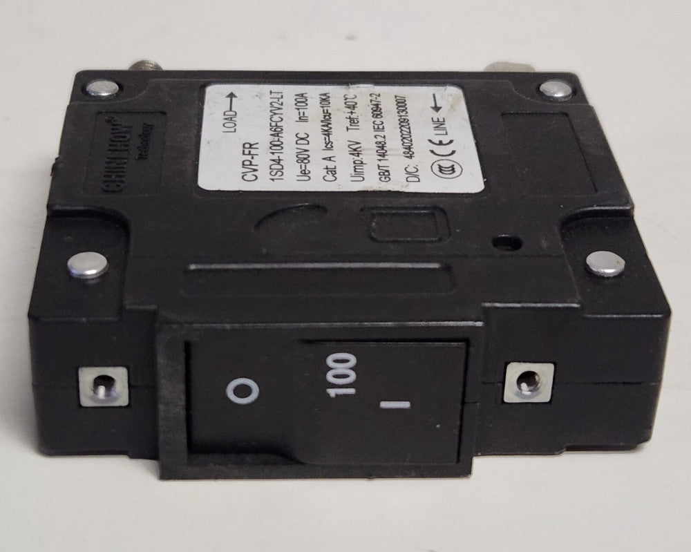 CHINEHOW CVP FR 1SD4 100 A6FCYV2 LT 80 VDC 100 AMP Pushbutton Circuit Breaker