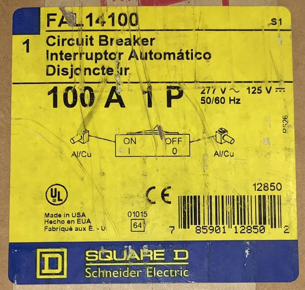 SQUARE D FAL14100 Single Pole 100 AMP Type FA FAL