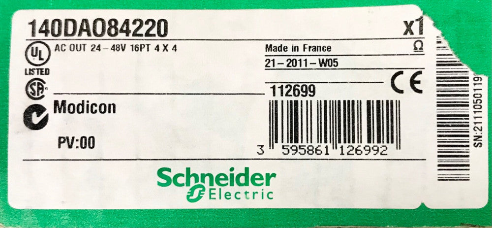 SCHNEIDER ELECTRIC MODICON 140DAO84220 AC OUT 24-48V 16PT 4X4 AC Output Module
