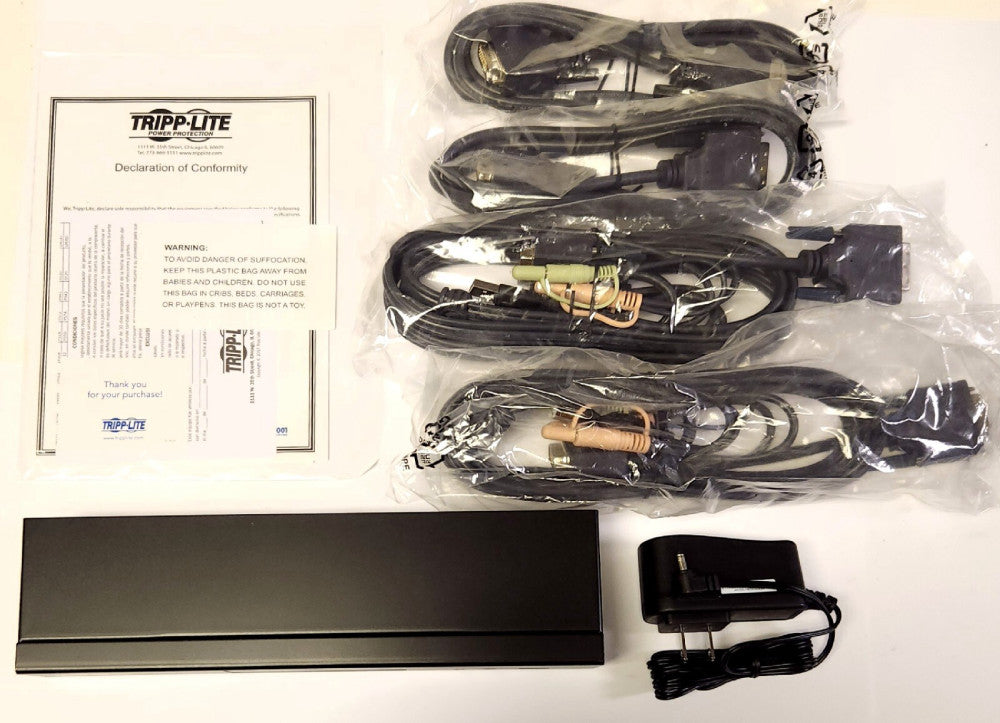 TRIPP LITE B004 2DUA2 K 2 Port Dual Monitor Dual Display DVI USB Audio KUM