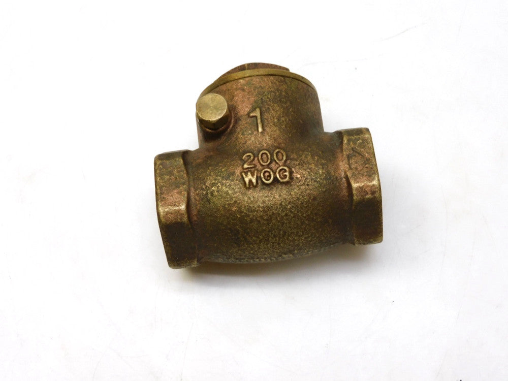 NO NAME 1" NPT THREADED BRONZE SWING GATE CHECK VALVE 200 WOG