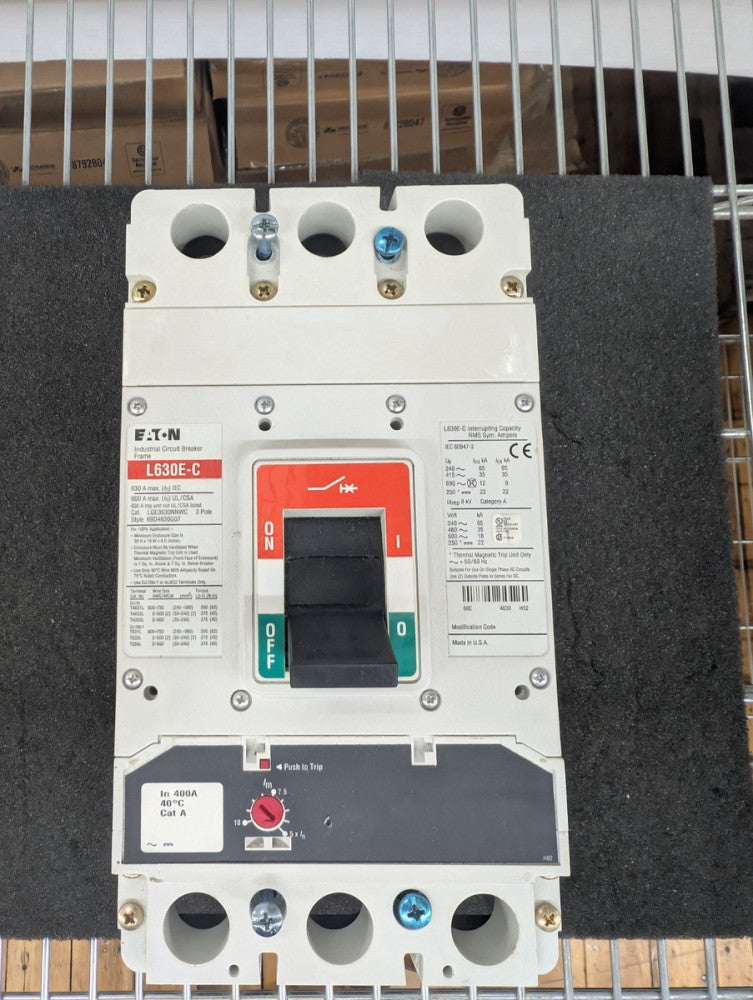 Used, Eaton, L630E-C, INDUSTRIAL CIRCUIT BREAKER FRAME LGE3630NNWC 630A, 480V