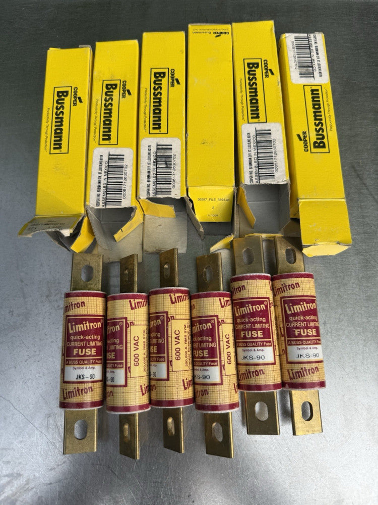 Lot of 6 - Bussmann Limitron JKS-90 Current Limiting Fuse 90A 600Vac - Unused
