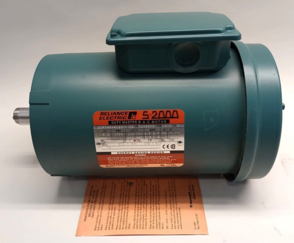 Reliance P14H1446S-MA Duty Master A-C Motor 2HP 1725 RPM 7/8" Keyed Shaft 3PH