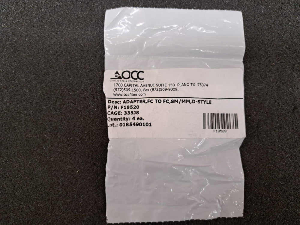 New, Optical Cable Corp, F18520, FIS FC CERAMIC MATING SLEEVE, 1 bag has 4 parts
