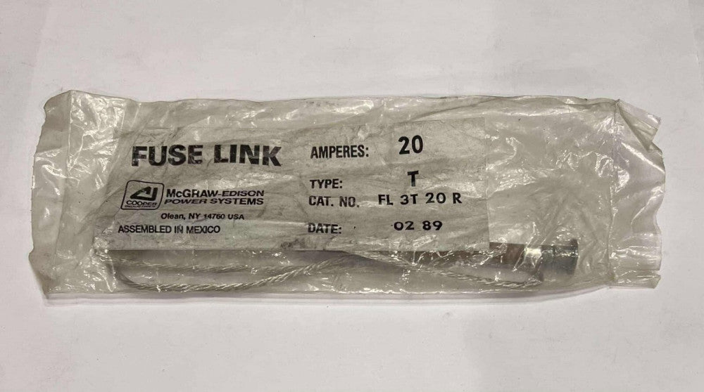 MCGRAW EDISON FUSELINK FL 3T 20 R Type T Fuse 20 Amps FL3T20R