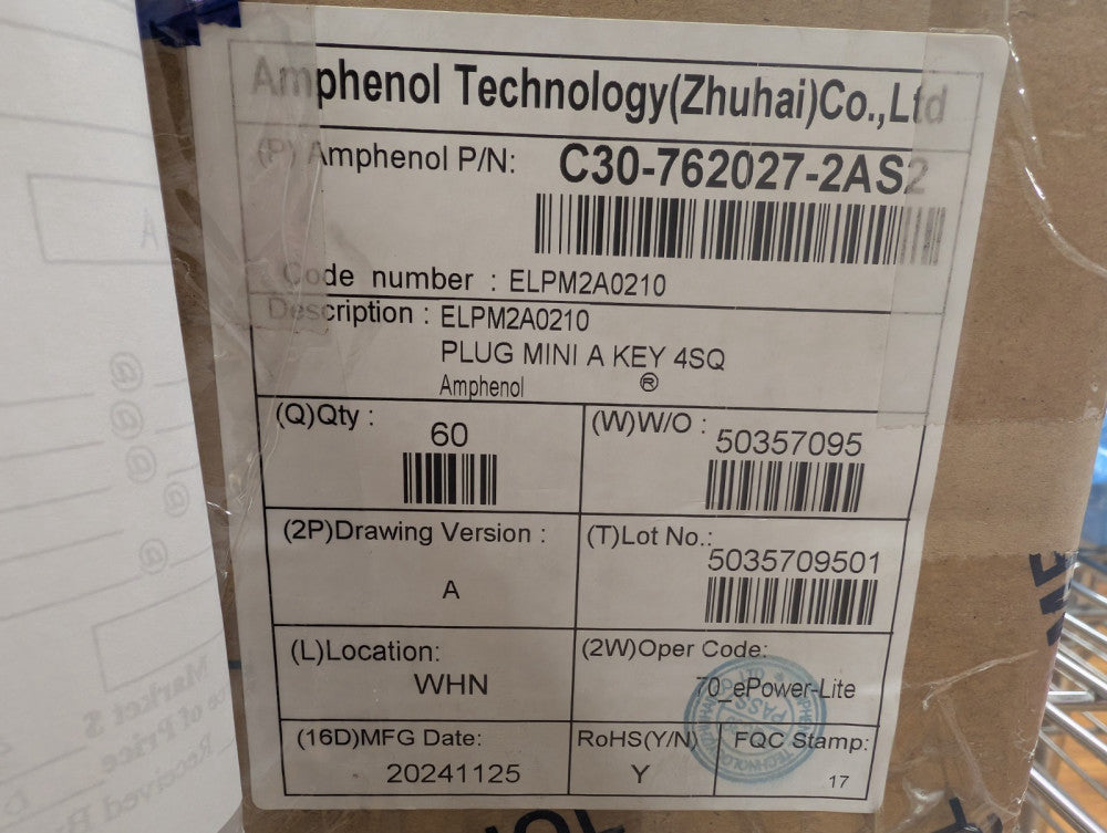 New, Amphenol, ELPM2A0210, E-POWERLITEMINI 2WAY PLUG FOR 4MMWI