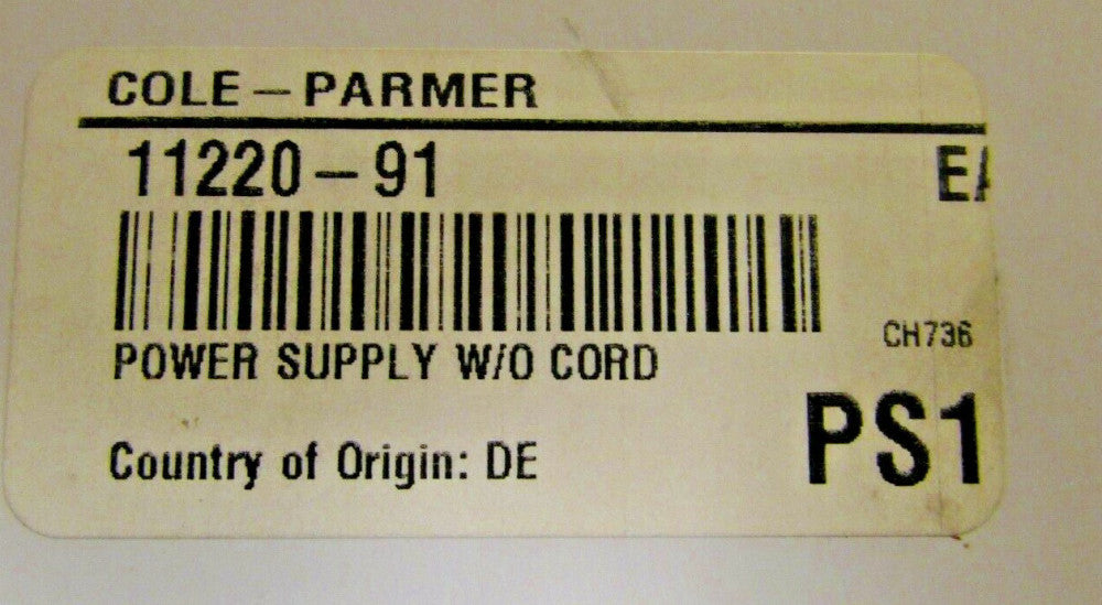 COLE PARMER 11220 91 GPP8 PS1 Power Supply