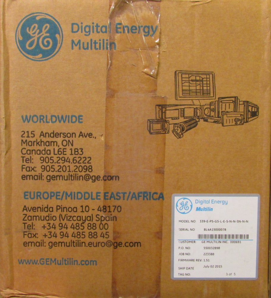 GE General Electric 339 E P5 65 L E S Multilin 339 Motor Protection System 24-48