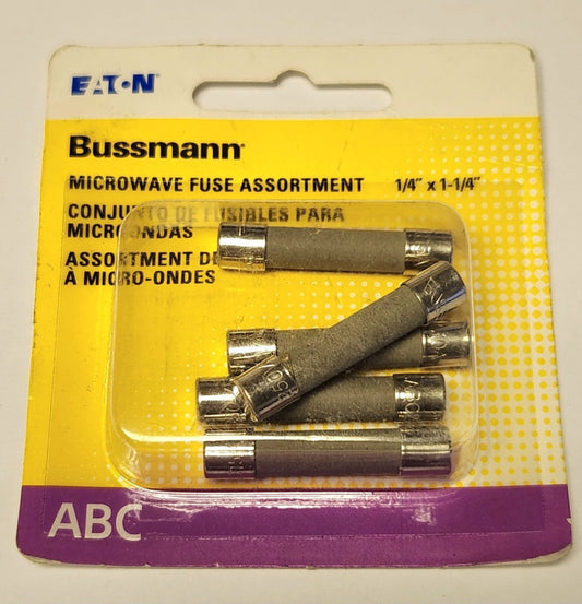 PACK OF 5 COOPER BUSSMANN BP ABC-A MICROWAVE OVEN Fuse Assortment ABC 10 AMP