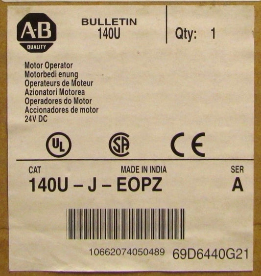 ALLEN BRADLEY 140U J EOPZ  Motor Operator JG 24 VDC  Cutler Hammer 69D6440G21