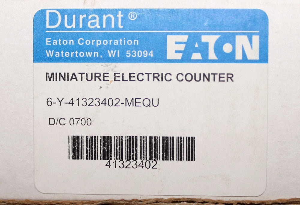 EATON DURANT 6 Y 41323402 MEQU 24VDC 6 Digit Counter 