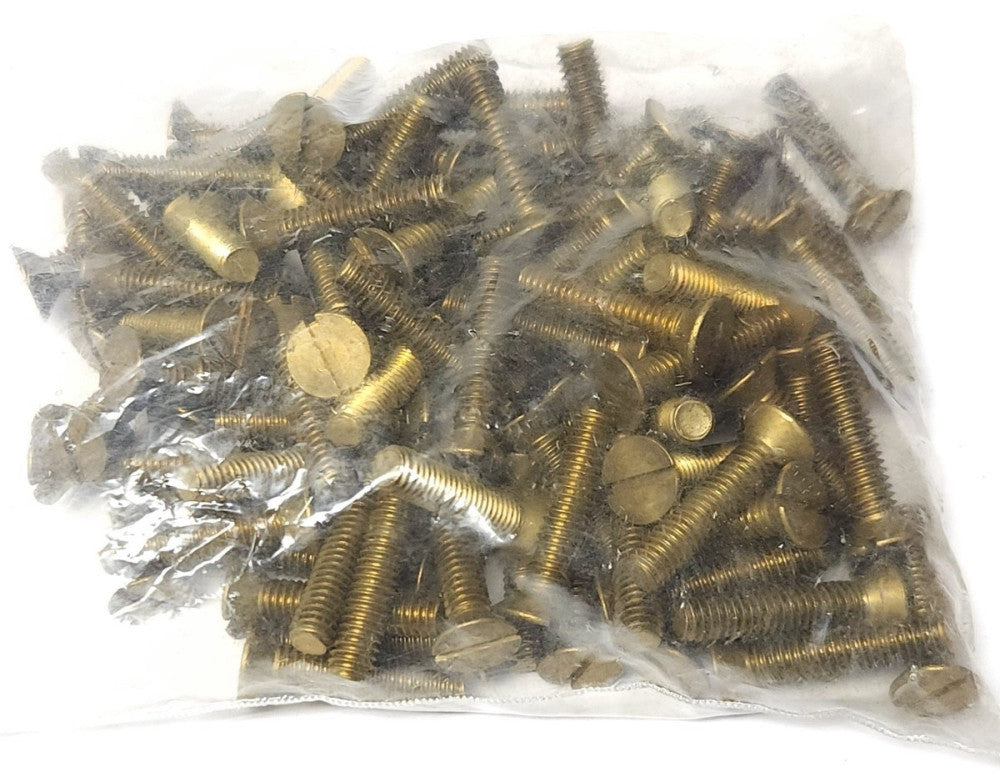 BAG OF 94 BRASS MACHINE SCREWS Slotted 5/16-16x 1 1/2 Flat SL 5/16"x1-1/2" M/S