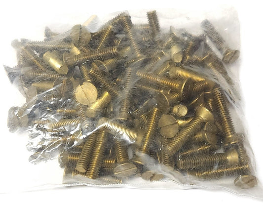BAG OF 94 BRASS MACHINE SCREWS Slotted 5/16-16x 1 1/2 Flat SL 5/16"x1-1/2" M/S