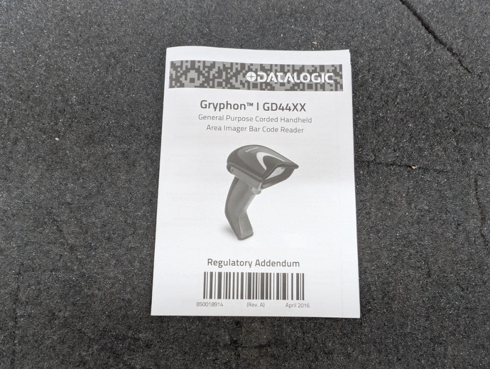 New, Datalogic, GD44XX, Gryphon General Purpose Bar Code Reader, NO POWER CORD