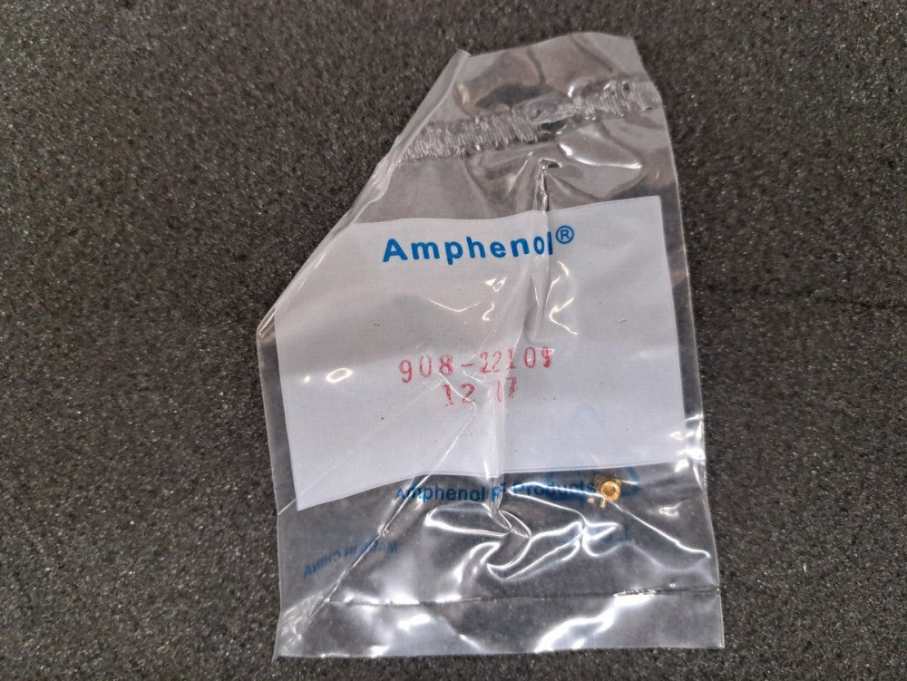 New, Amphenol, 908-22109, MMCX STRAIGHT PCB JACK, 50 OHM, Lot of 5pcs