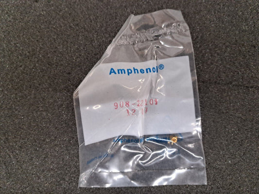 New, Amphenol, 908-22109, MMCX STRAIGHT PCB JACK, 50 OHM, Lot of 5pcs