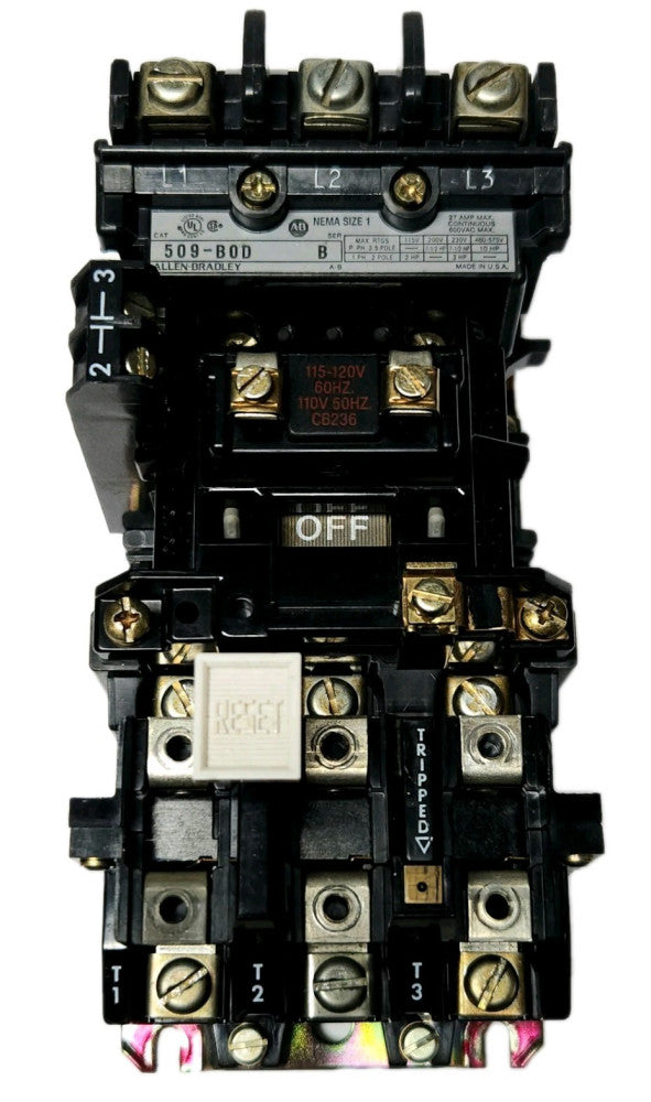 ALLEN BRADLEY 509 BOD 120 VAC Size 1 Starter 509-BOD