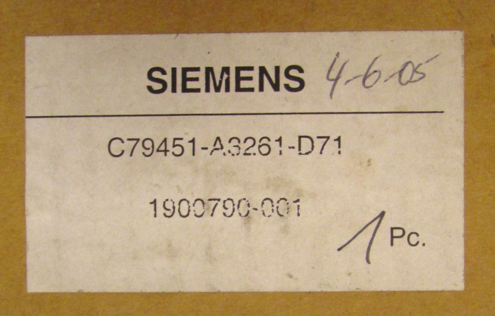 SIEMENS C79451 A3261 D71 PC Control Module Base Plate Spare Part
