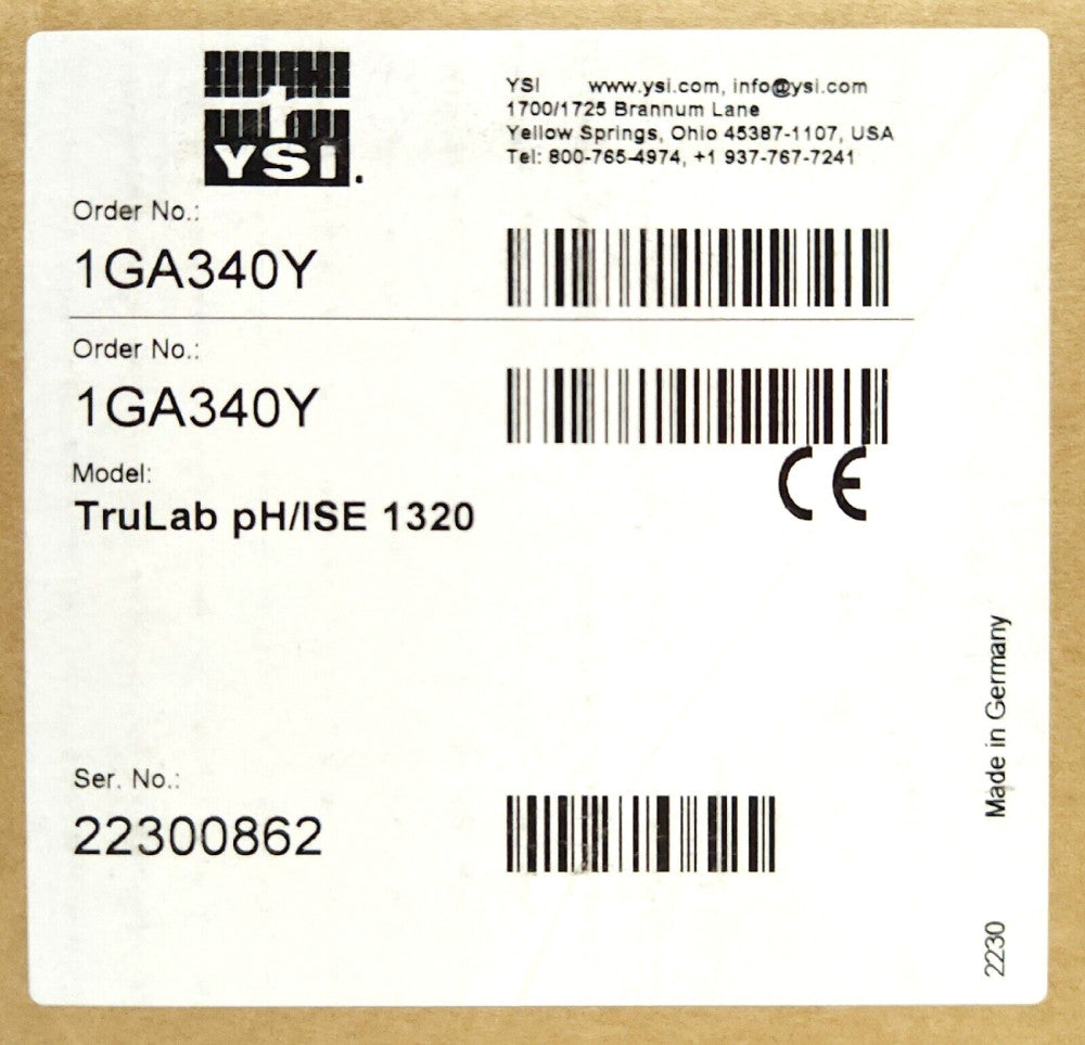 YSI XYLEM 1GA340Y TRULAB PH/ISE 1320 Laboratory Meter Monitor Display Module