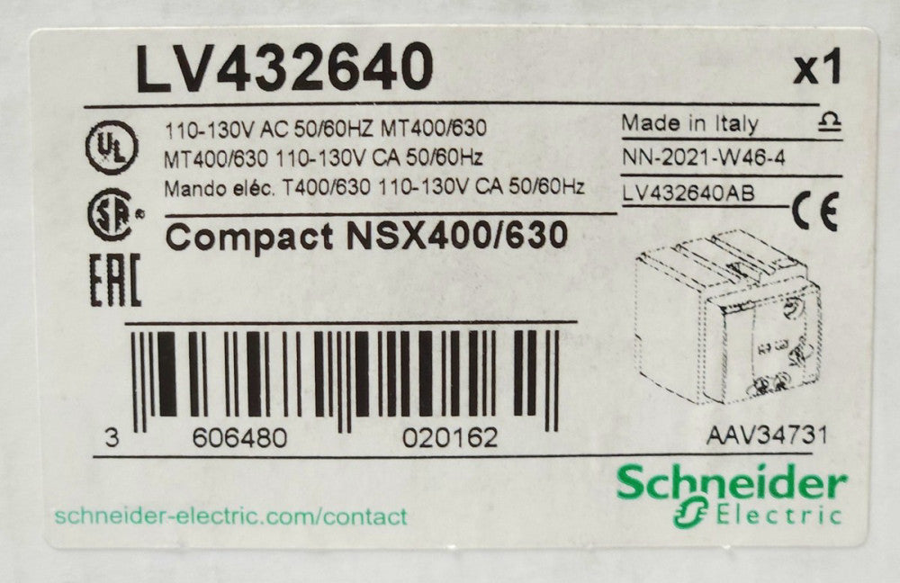 SCHNEIDER ELECTRIC LV432640 COMPACT NSX400 NSX630 Breaker Motor Operator Module