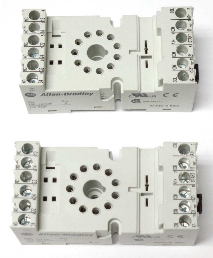 LOT OF 2 ALLEN BRADLEY 700-HN205 Relay Base Socket 10 AMP 300 Volt 11 PIN
