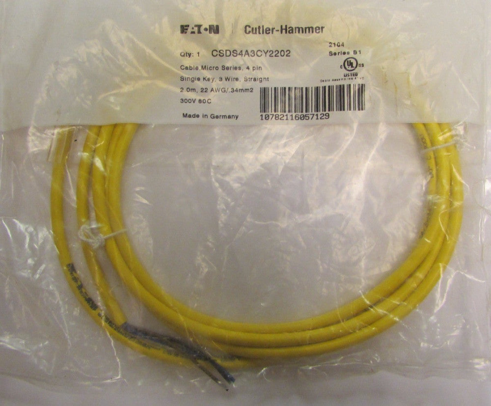 EATON CUTLER HAMMER CSDS4A3CY2202 4 Pin Micro Series Cable