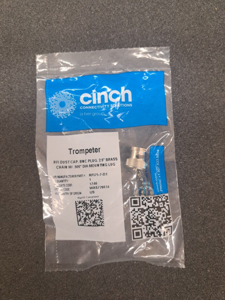 New, Cinch, RFI25-2-D3, CONN CAP COVER DUST FOR BNC JACK W/CHAIN