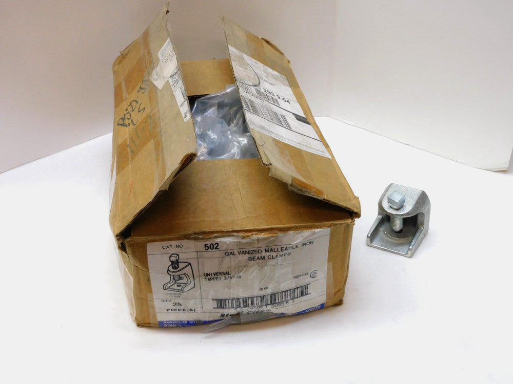 Thomas & Betts 502 Galvanized Malleable Iron Beam Clamps 3/8"-16 Lot of 26