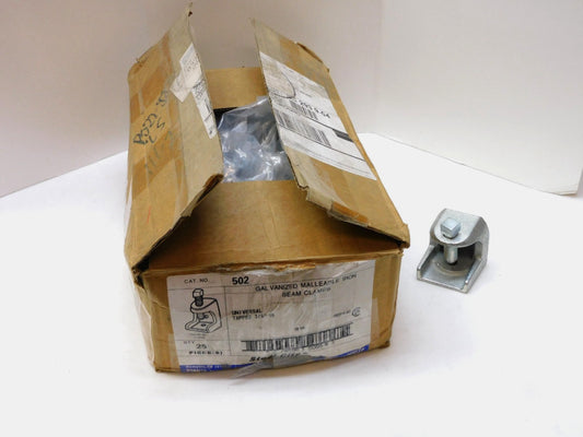 Thomas & Betts 502 Galvanized Malleable Iron Beam Clamps 3/8"-16 Lot of 26