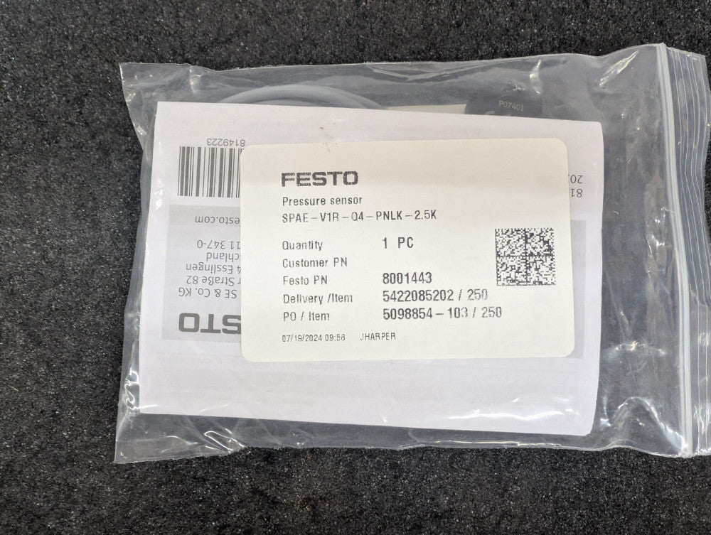 New, Festo, SPAE-V1R-Q4-PNLK-2.5K , PRESSURE SENSOR