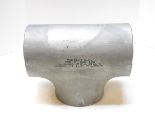 Pantech WP316/316L-W Stainless Steel Weld Tee 3" A/SA403 SCH10S