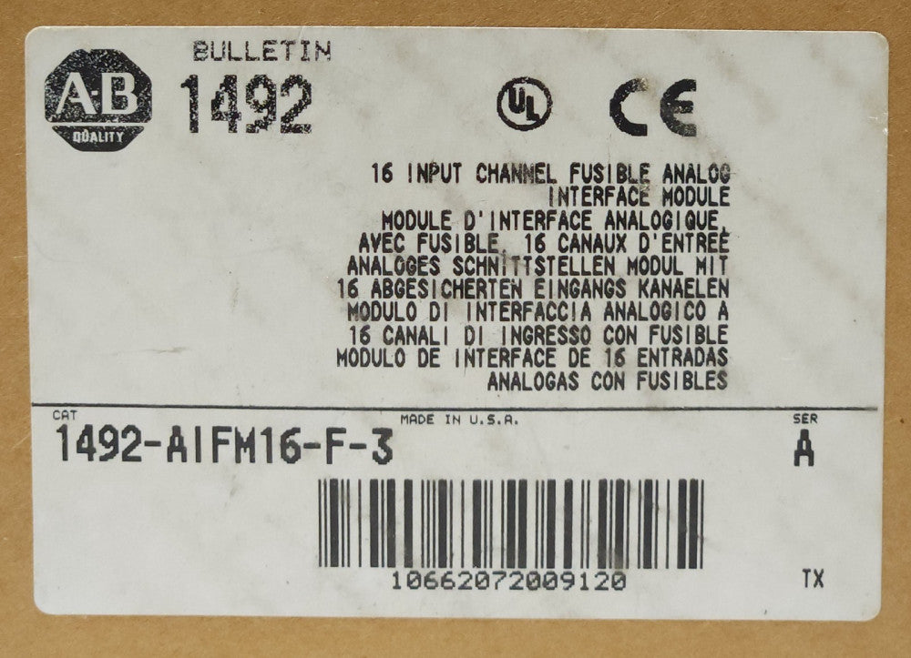 ALLEN BRADLEY 1492 AIFM16 F 3 Fusible Analog Interface Module 16 Channel Input 1