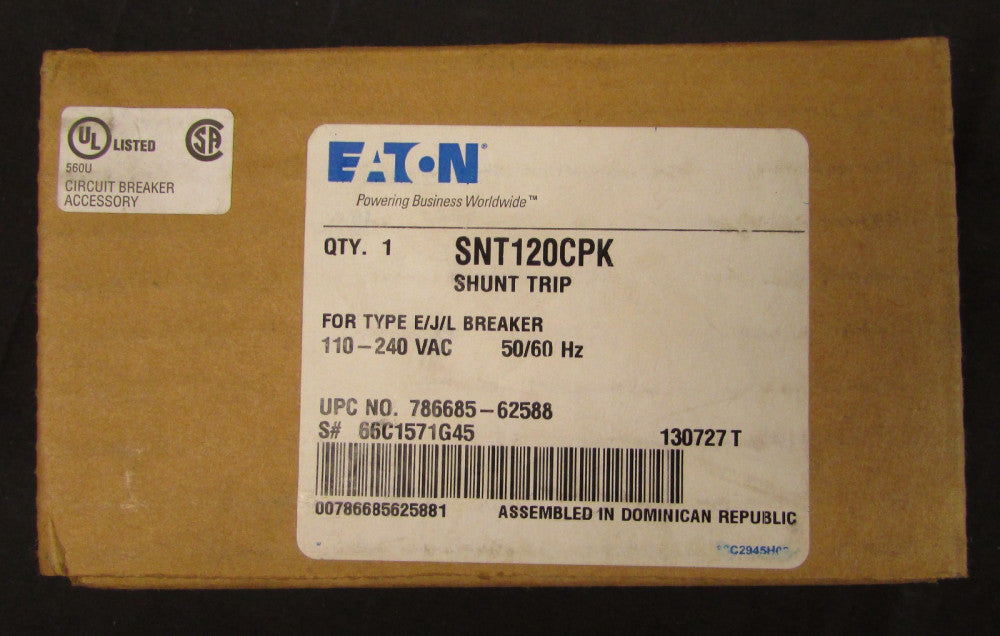 EATON CUTLER HAMMER SNT120CPK Type E J L Breaker Shunt Trip 66C1571G45
