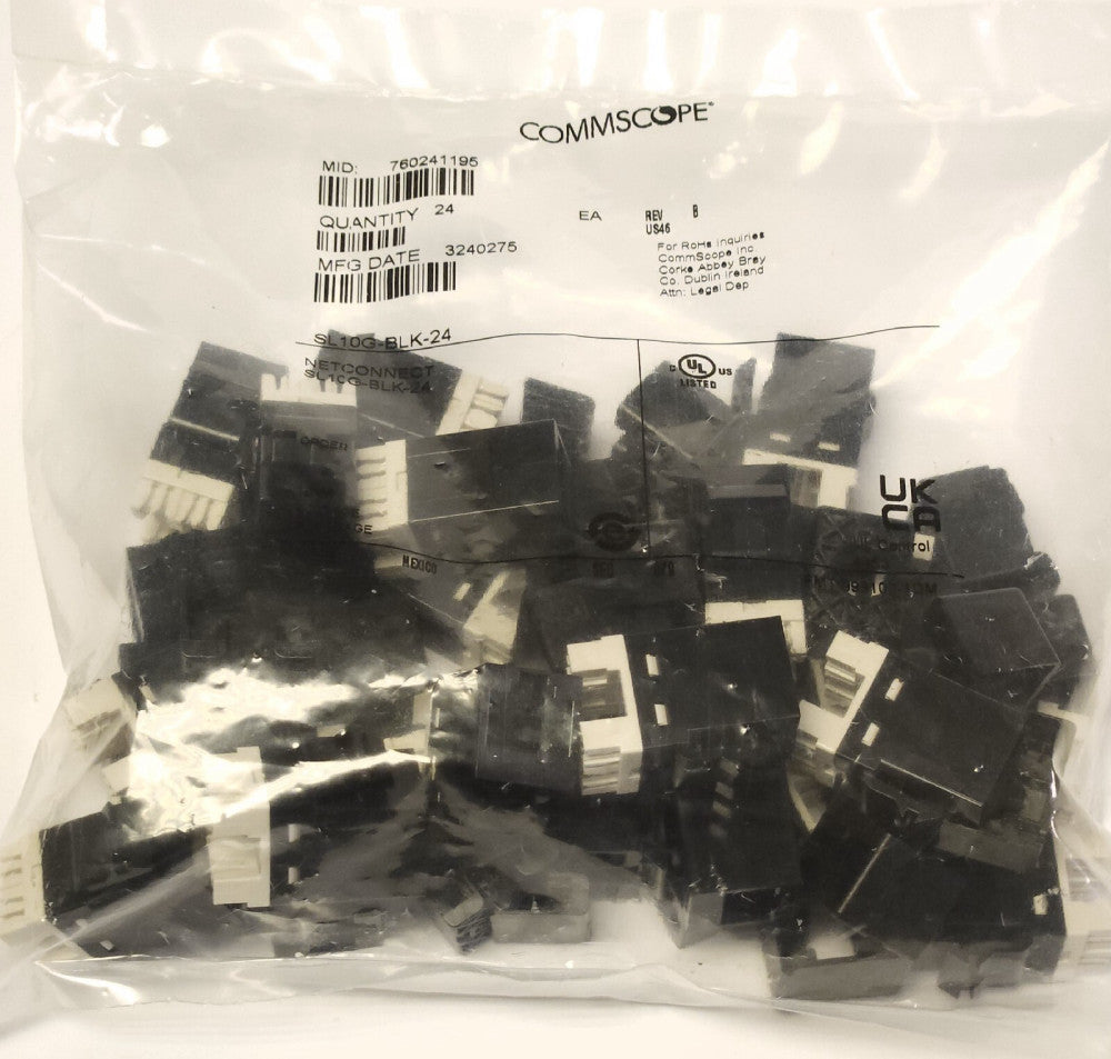 SEALED BAG OF 24 COMMSCOPE SL10G BLK 24 NETCONNECT SL10GC6A 2402 SL Series