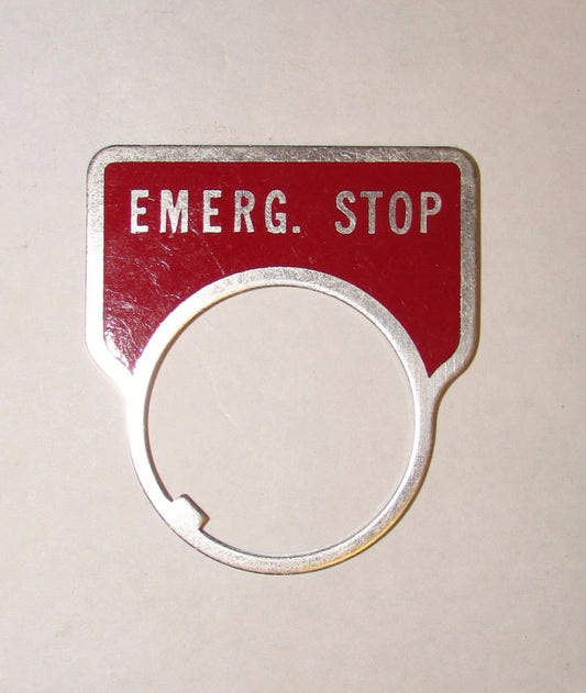 ALLEN BRADLEY SQUAER D CUTLER HAMMER 800T 10250T Red Emergency Stop Legend Plate
