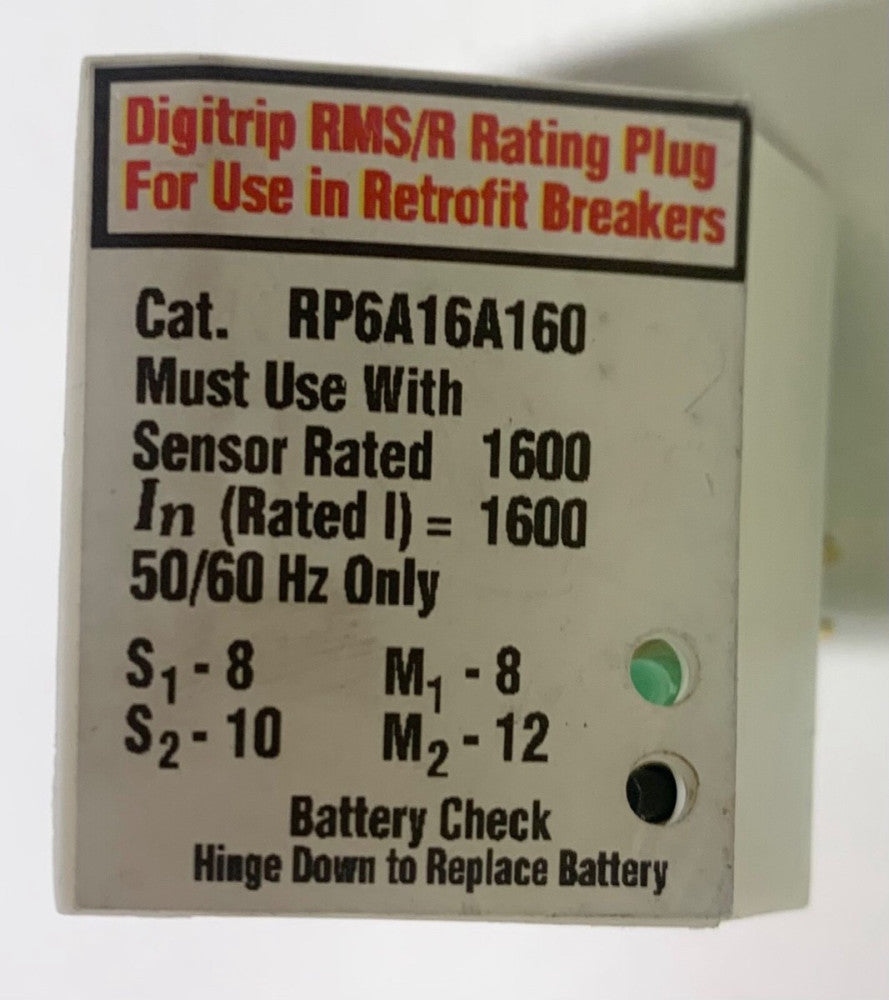 EATON CUTLER HAMMER RP6A16A160 Digitrip RMS R Rating Plug 1600 AMP 