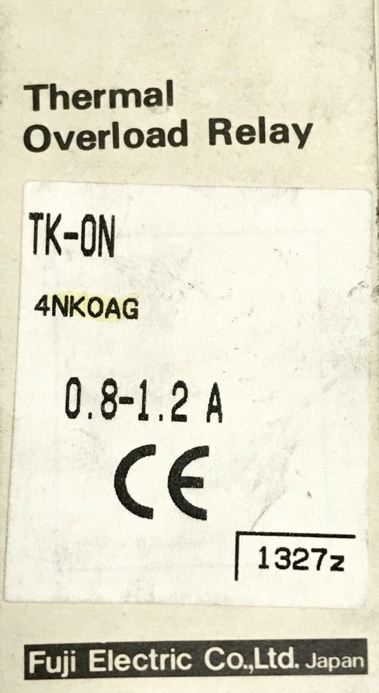 FUJI TK ON 4NKOAG .8-1.2 AMP Thermal Overload Relay TK-ON