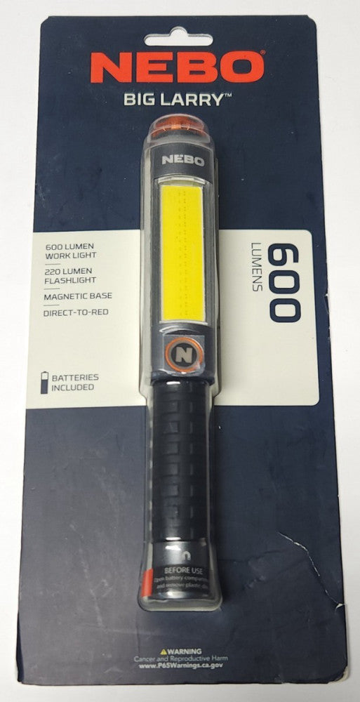 NEBO BIG LARRY 220 LUMEN Flashlight 600 LUMEN WORK Light MAGNETIC BASE