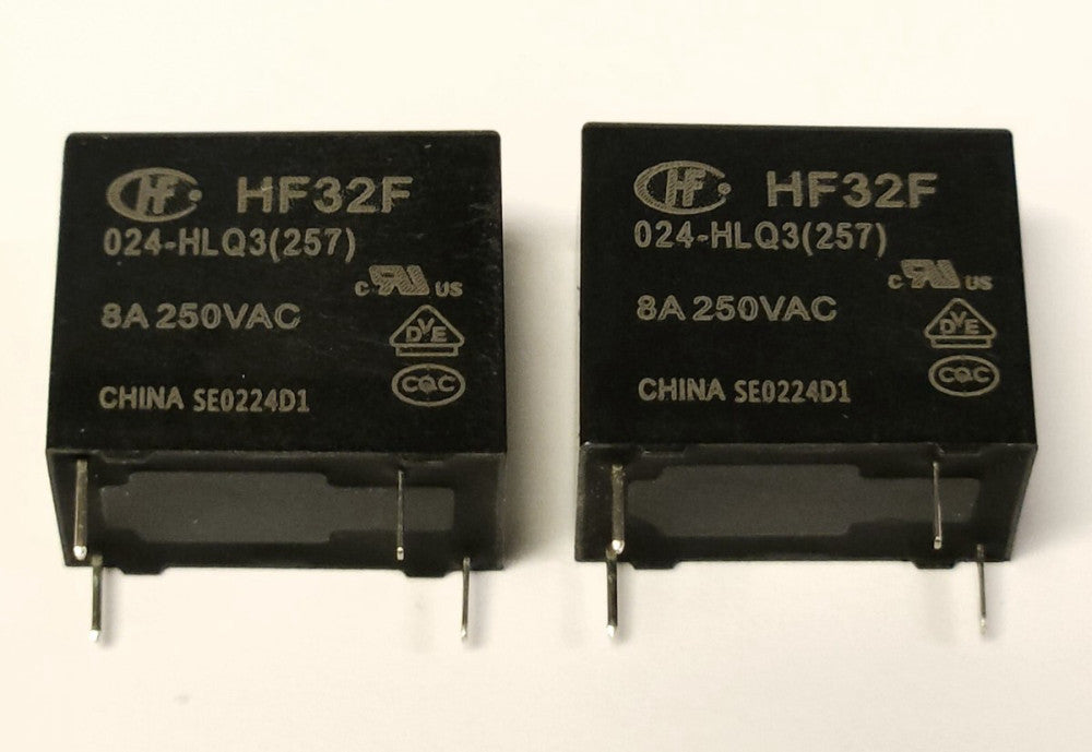 LOT OF 2 HONGFA HF32F 024 HLQ3 8 AMP 250 VAC SEO224D1 4 Pin Relay 45274010608